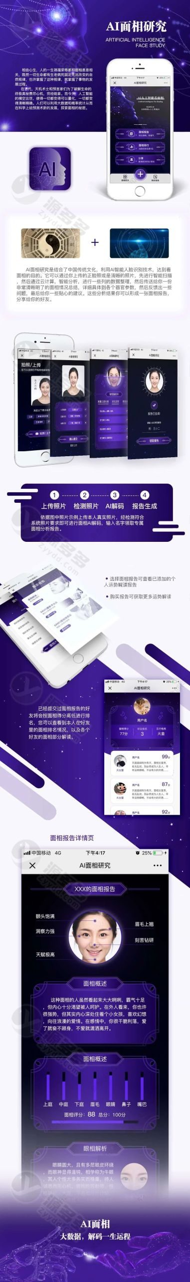 AI智能面相识别测算小程序源码（最新版）｜微信端AI面相分析系统-预览图