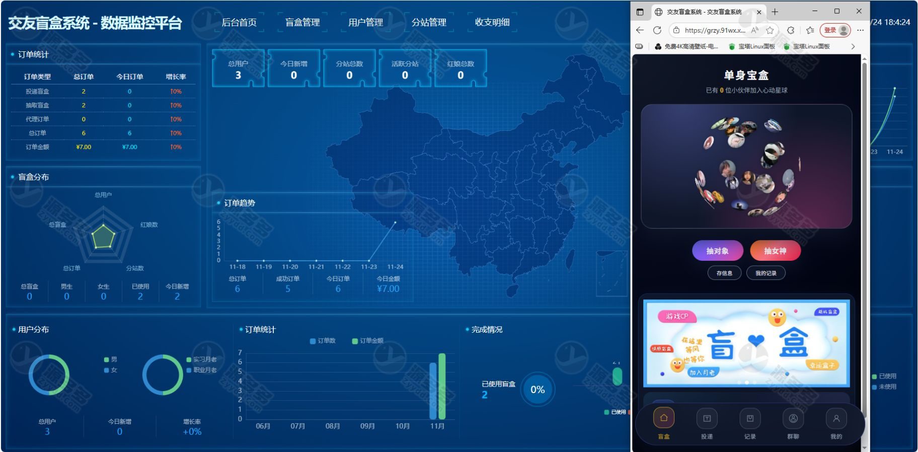 交友盲盒系统 V2.0商业版源码 全新单身匹配盲盒平台 新版功能优化与问题修复-预览图