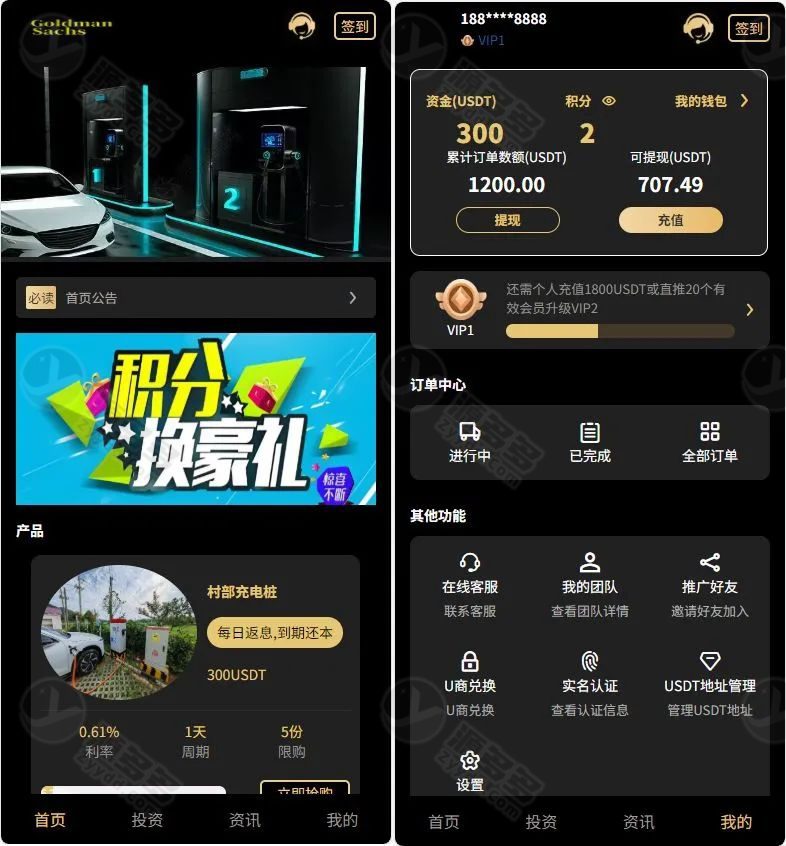 Fidelity充电桩综合理财系统源码 UniApp前端 + PHP后端的充电桩与量化模块-预览图