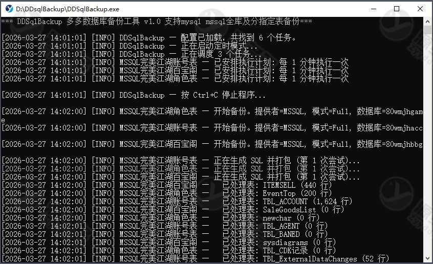 DDSqlBackup数据库备份工具源码 v1.0，支持MySQL与MSSQL全库及表级备份-预览图