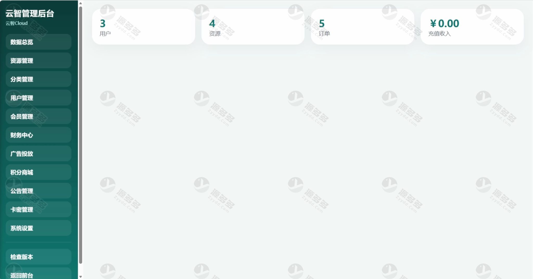 云智资源系统源码V2.0.1 带支付接口+积分商城+广告位-效果图2