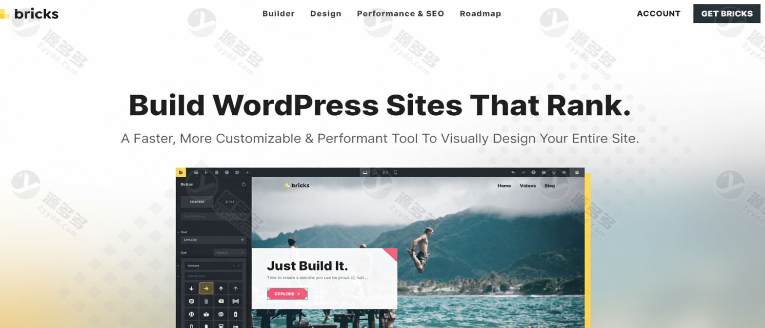 Bricks Builder v2.3.11 WordPress主题 自带可视化编辑器-预览图