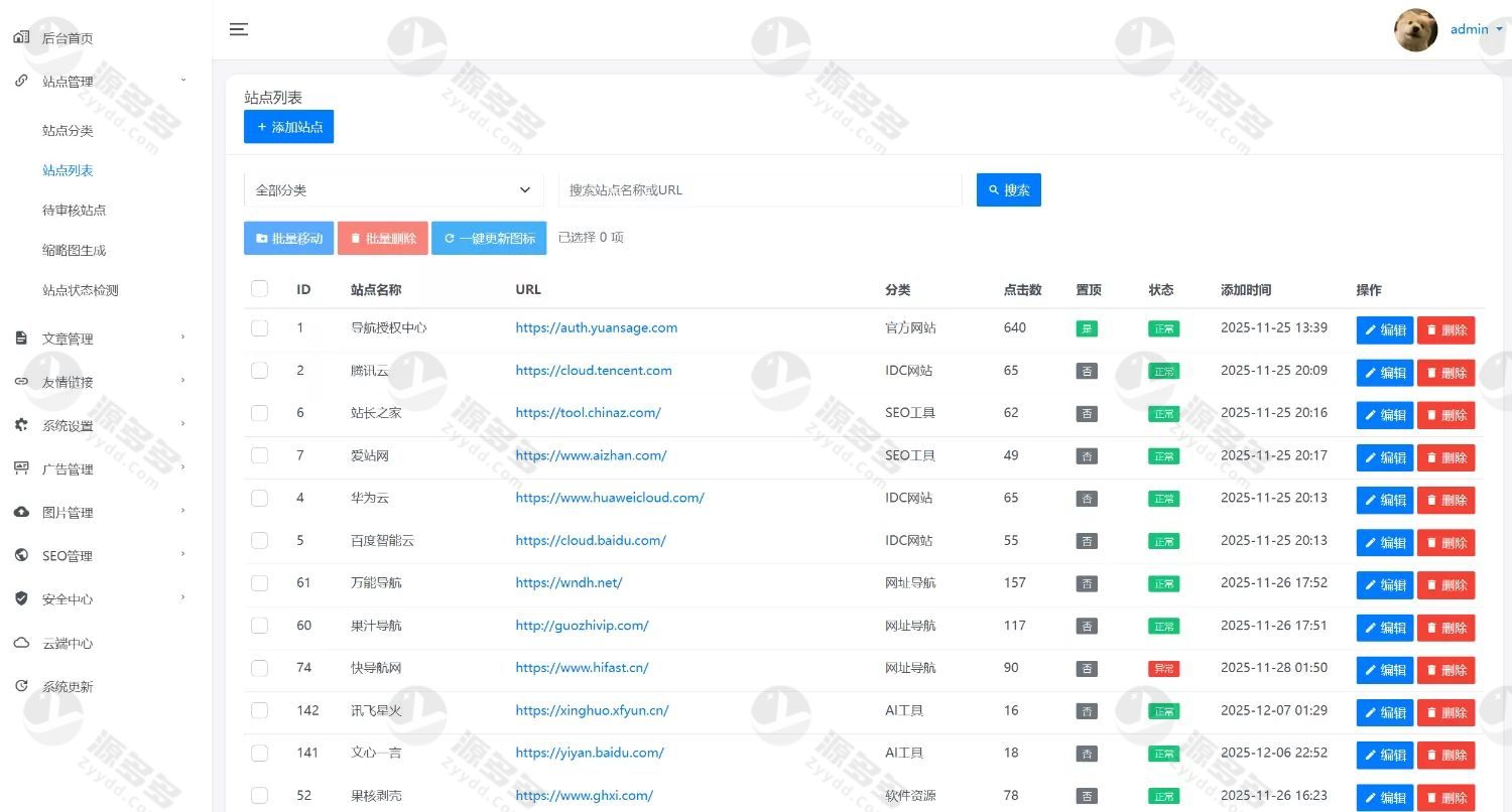 元圣网址导航系统源码 V3.42 PHP整站 支持广告位售卖与内容管理-效果图7